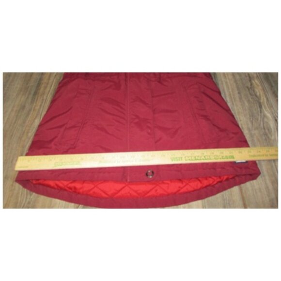 Lands' End Button & Zip Jacket Sz M 10-12 Cinch Waist Hooded Squall Protect - Picture 10 of 16